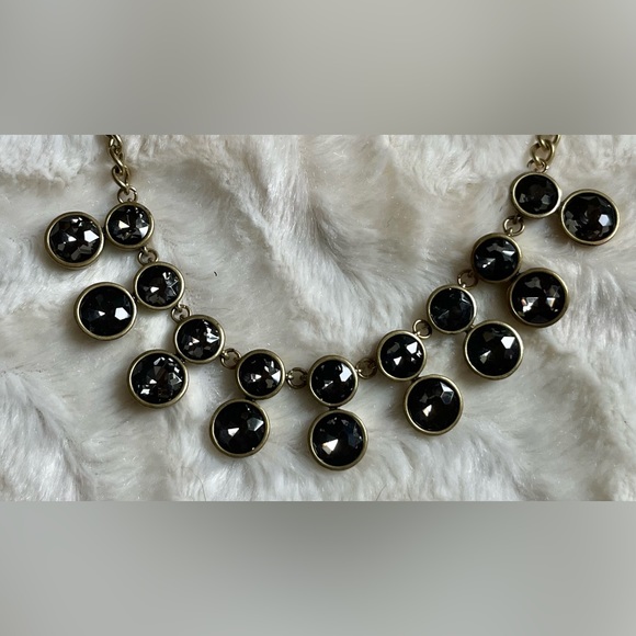 LOFT gold tone Smokey stone necklace NWT - Picture 3 of 4